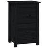 vidaXL Comodino Nera 40x35x61,5 cm in Legno Massello di Pino