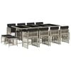 vidaXL Set da Pranzo da Giardino 13pz con Cuscini Grigio in Polyrattan