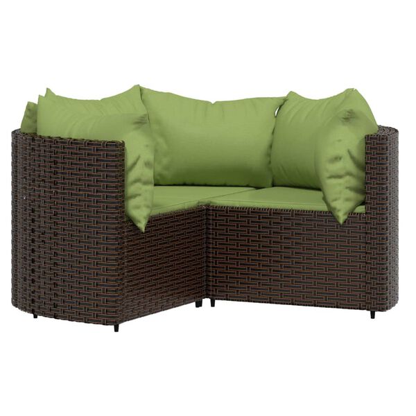 vidaXL Set Mobili da Giardino 4 pz con Cuscini in Polyrattan Marrone
