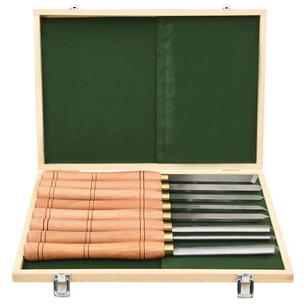 vidaXL Set di Utensili per Tornitura 8 pz in HSS