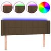 vidaXL Testiera a LED Marrone Scuro 147x16x78/88 cm in Tessuto