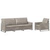 vidaXL Set di divani 2 pcs Grigio Chiaro Tessuto scamosciato sintetico