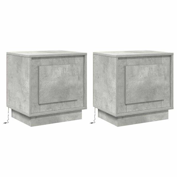 vidaXL Armadio da Notte 2 pcs Grigio cemento 44 x 34,5 x 45 cm