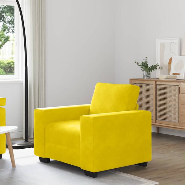 vidaXL Divano Sedia Giallo 100x77x82 cm Velluto