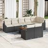 vidaXL Set Divano da Giardino con cuscino 9 pcs Nero polyrattan