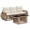 vidaXL Set Divano da Giardino 4 pz Beige e Bianco Crema polyrattan