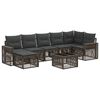 vidaXL Set Divano da Giardino 8 pz Grigio e Grigio Scuro polyrattan