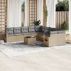 vidaXL Set Divani da Giardino 11 pz con Cuscini Beige in Polyrattan