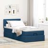 vidaXL Pouf Letto con Materasso e LED Blu 90x200 cm in Tessuto