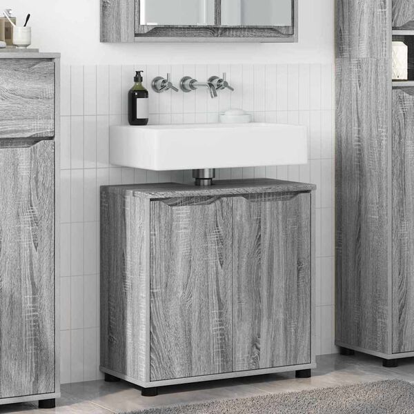 vidaXL Mobile per lavabo da bagno Grigio Sonoma 60 x 30 x 60 cm