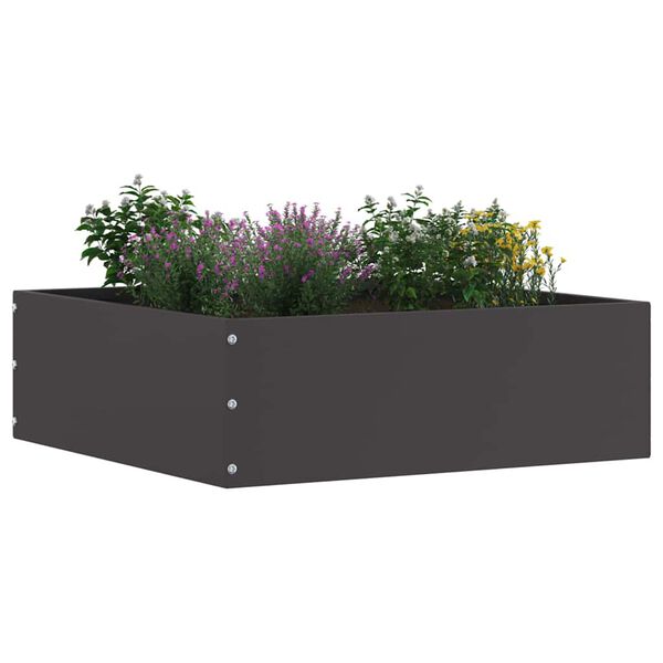 vidaXL Bordura per Prato 6 pcs Nero 40 x 40 x 13 cm Acciaio