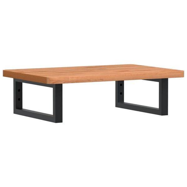 vidaXL Ripiano a Parete per Lavabo in Acciaio e Massello di Faggio