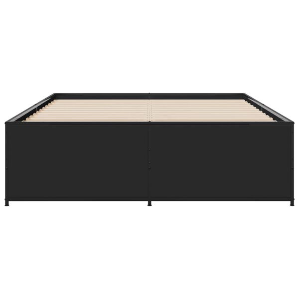 vidaXL Giroletto Nero 135x190 cm in Legno Multistrato e Metallo