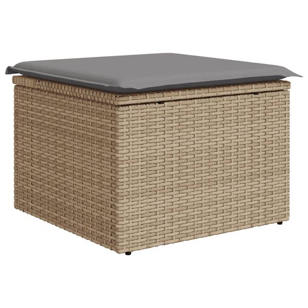 vidaXL Set Divano da Giardino 5 pz con Cuscini Beige Misto Polyrattan