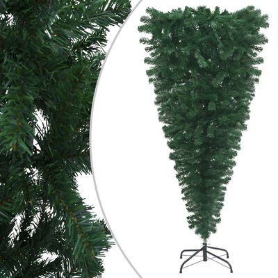 vidaXL Albero di Natale Capovolto Preiluminato con Palline 180 cm