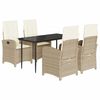vidaXL Set da Pranzo da Giardino 5 pz con Cuscini Beige in Polyrattan