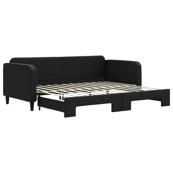 vidaXL Divano Letto con Letto Estraibile Nero 90x200 cm in Tessuto