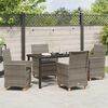 vidaXL Set da Pranzo per Giardino 5 pcs Grigio polyrattan