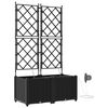 vidaXL Vaso da giardino 2 pz Nero 80 x 40 x 142 cm PP