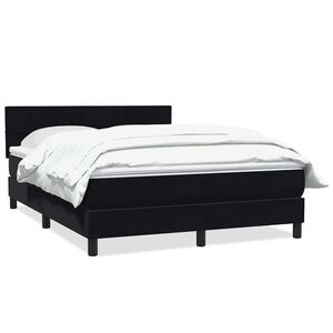 vidaXL Giroletto a Molle con Materasso Nero 160x210 cm in Velluto