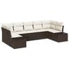 vidaXL Set Divano da Giardino 7 pcs Marrone e Crema Poly Rattan