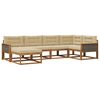 vidaXL Set di divani da esterno 6 pz Naturale e Beige