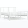 vidaXL Giroletto con Testiera e Pediera Metallo Bianco 120x190 cm