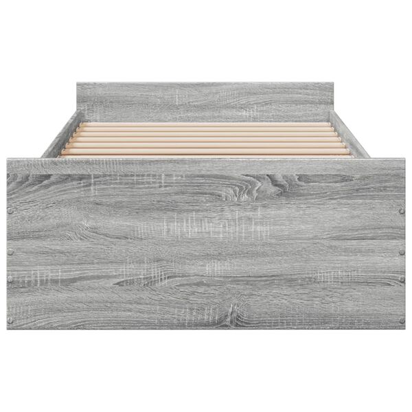 vidaXL Giroletto Cassetti Grigio Sonoma 75x190 cm Legno Multistrato