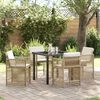 vidaXL Set da Pranzo per Giardino 5 pcs Beige polyrattan
