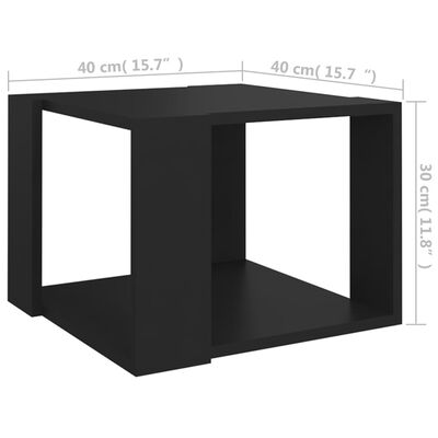 vidaXL Tavolino da Salotto Nero 40x40x30 cm in Legno Multistrato