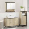 vidaXL Set Mobili da Bagno 3 pz Rovere Sonoma in Legno Multistrato