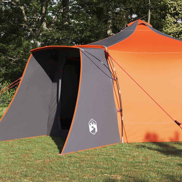 vidaXL Tenda Tipi Grigio e arancione 492 x 492 x 275 cm taffet&agrave;