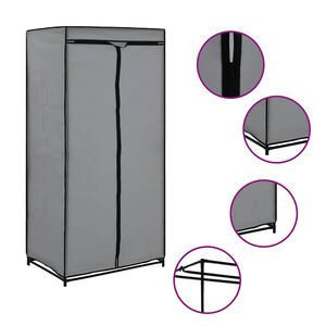 vidaXL Armadio Grigio 75x50x160 cm