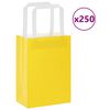 vidaXL Sacchetti di Carta 250 pz con Manici Gialli 15x8x21 cm