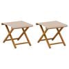 vidaXL Lettino 2 pcs Legno di Eucalipto Massello Beige