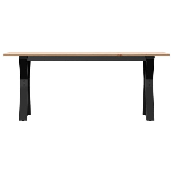 vidaXL Tavolino Salotto Telaio a Y 110x40x45 cm Legno Pino e Acciaio