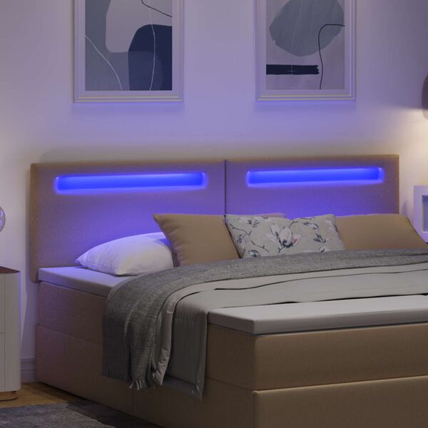 vidaXL Testiera LED Cappuccino 180 cm Pelle Sintetica