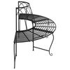 vidaXL Panchine per Albero Semicircolari 2 pz &Oslash;159 cm Nere in Acciaio