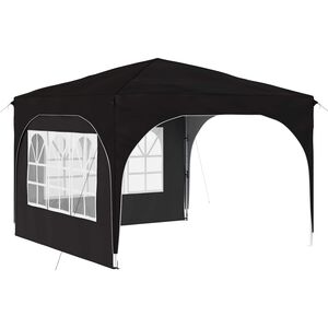 vidaXL Tenda per feste a pop-up 290 x 290 x 245 cm Nero