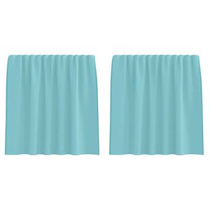 vidaXL Tende in Voile con Tasche per Aste 2 pz Turchese