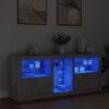 vidaXL Credenza con Luci LED Grigio Cemento 162x37x67 cm