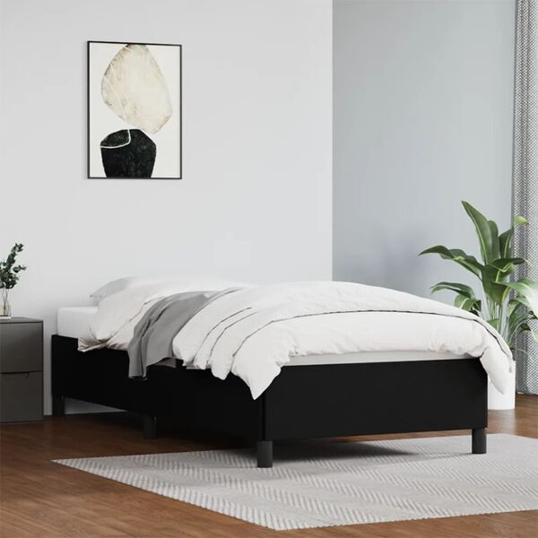 vidaXL Giroletto Nero Singolo in Similpelle 90x190 cm