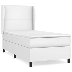 vidaXL Giroletto a Molle con Materasso Bianco 80x200 cm in Similpelle