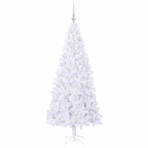 vidaXL Albero di Natale artificiale Bianco 180 cm PVC e Acciaio