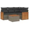 vidaXL Set Divano da Giardino 5 pz con Cuscini Grigio in Polyrattan