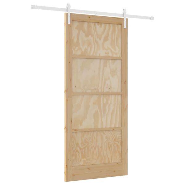 vidaXL Porta scorrevole Marrone 93 x 211 cm Pino massello