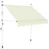 vidaXL Tenda da Sole Retrattile Manuale 200 cm Crema