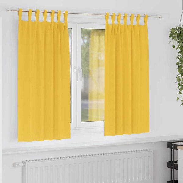 vidaXL Tende Blackout con Anelli 2 pcs Giallo senape 175 x 140 cm