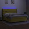 vidaXL Letto a Molle con Materasso e LED Verde 180x200 cm in Tessuto