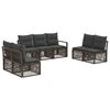 vidaXL Set Divano da Giardino 7 pz 7-Posti Grigio polyrattan
